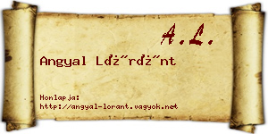 Angyal Lóránt névjegykártya